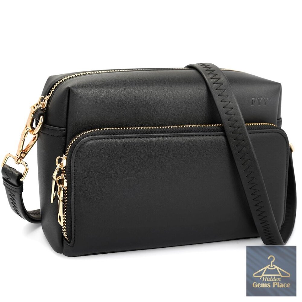 Small Vegan Leather Crossbody Bag Adjustable Strap Travel Purse
